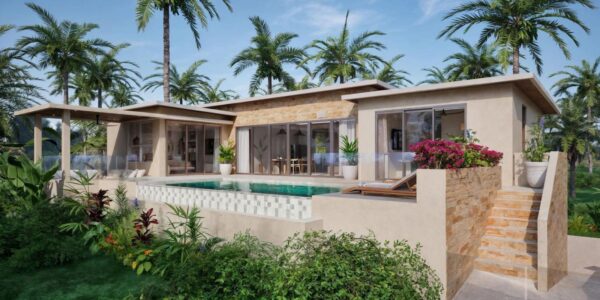 Modern 3 Bedroom Pool Villa with Sea View in Ban Tai, Koh Samui – For Sale