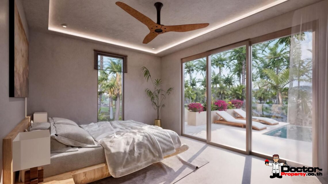 Modern 3 Bedroom Pool Villa with Sea View in Ban Tai, Koh Samui – For Sale
