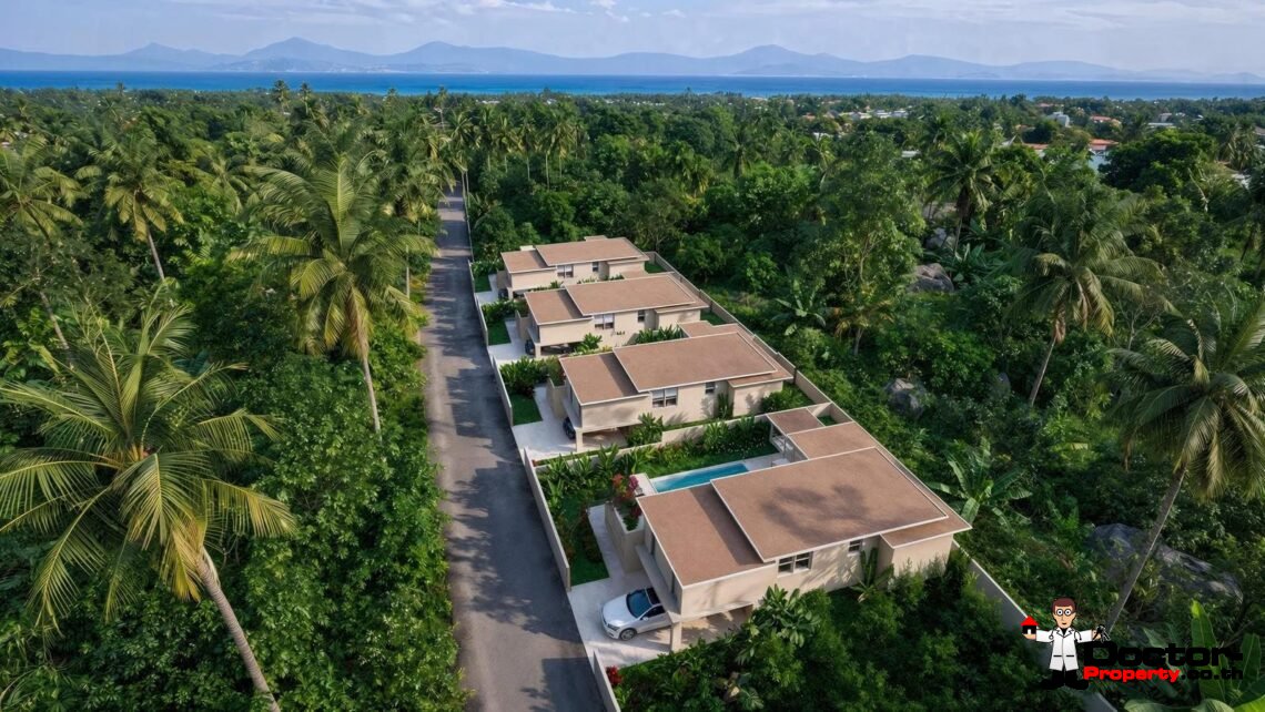 Modern 3 Bedroom Pool Villa with Sea View in Ban Tai, Koh Samui – For Sale
