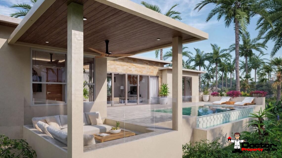 Modern 3 Bedroom Pool Villa with Sea View in Ban Tai, Koh Samui – For Sale