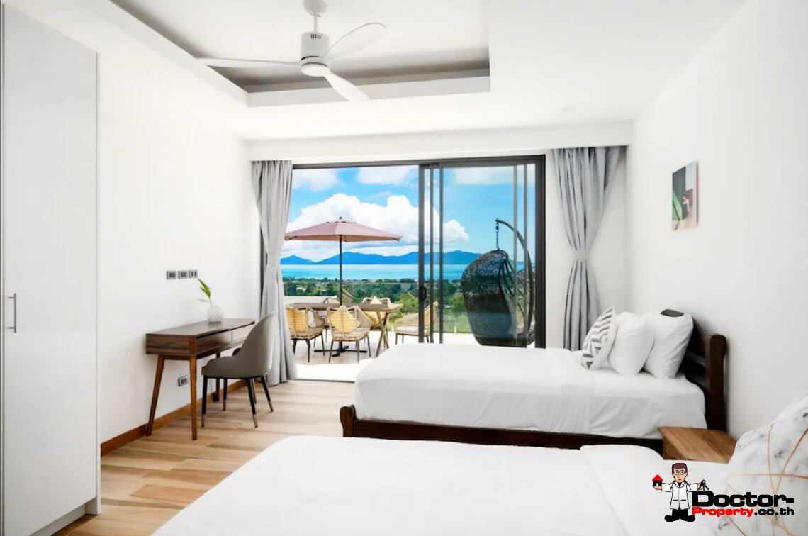 Modern 4 Bedroom Pool Villa with Sea View in Bo Phut, Koh Samui – For Sale