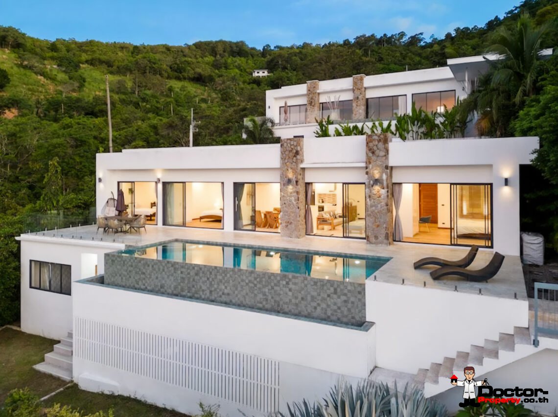 Modern 4 Bedroom Pool Villa with Sea View in Bo Phut, Koh Samui – For Sale