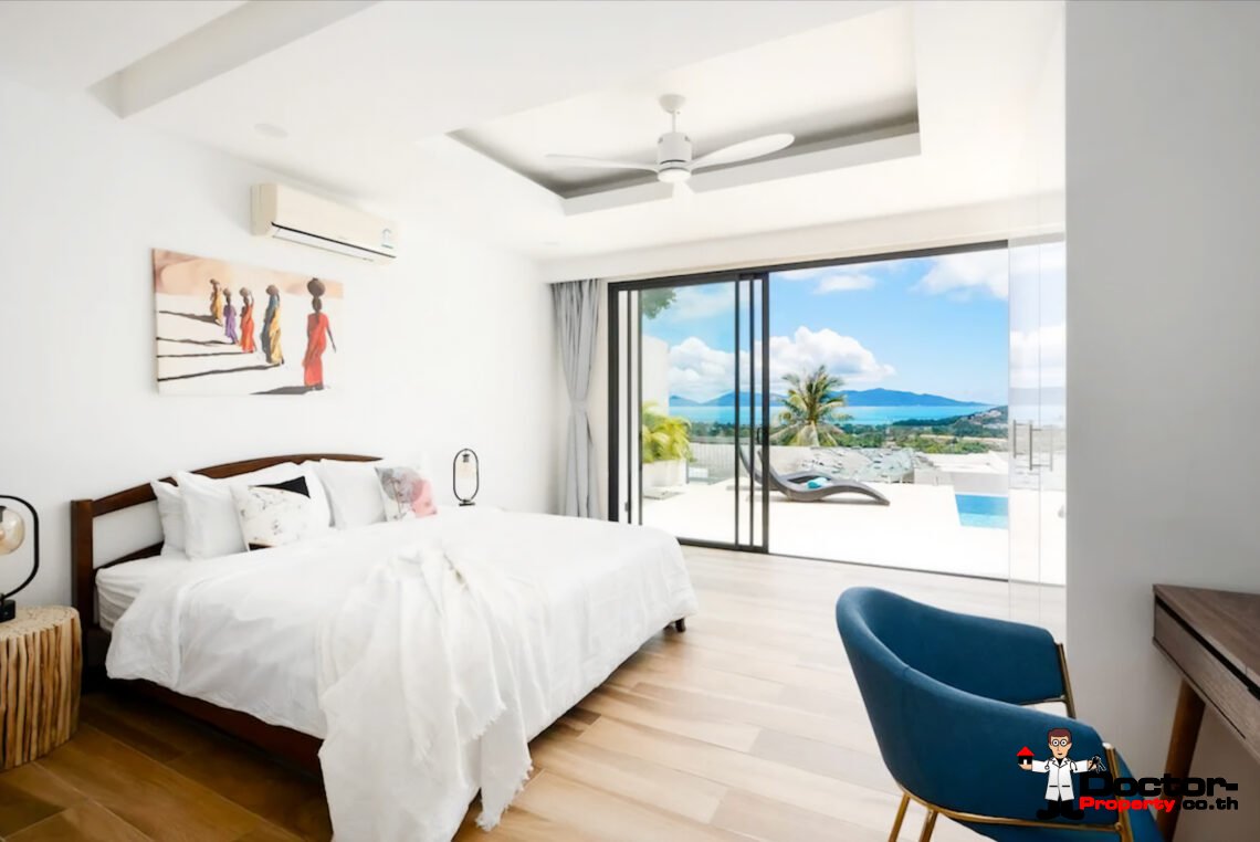 Modern 4 Bedroom Pool Villa with Sea View in Bo Phut, Koh Samui – For Sale