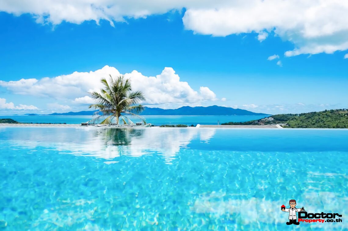 Modern 4 Bedroom Pool Villa with Sea View in Bo Phut, Koh Samui – For Sale