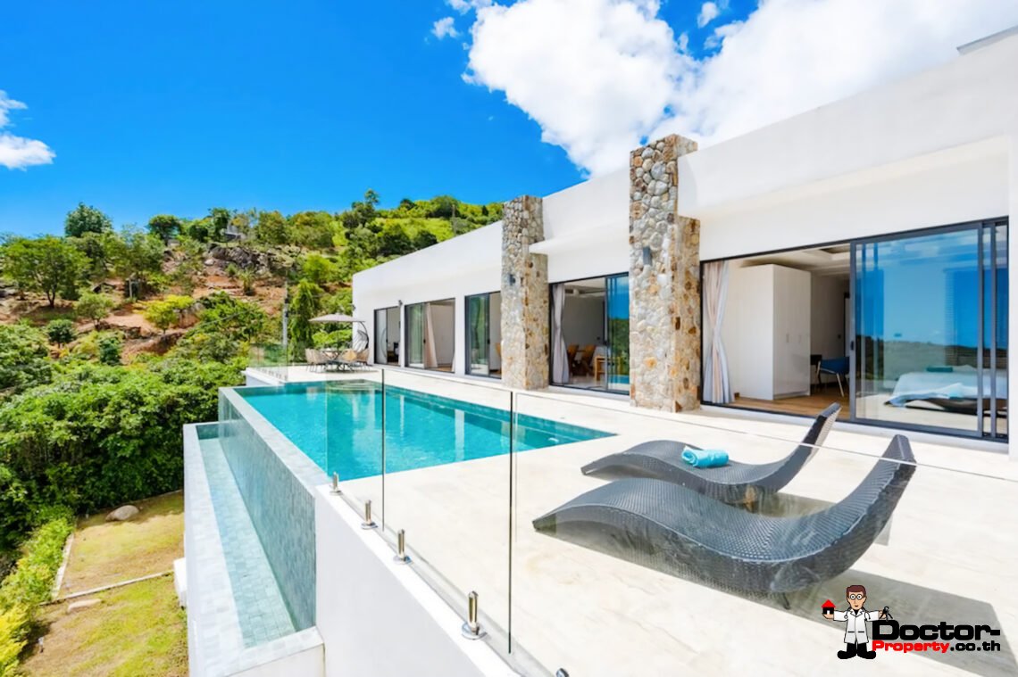 Modern 4 Bedroom Pool Villa with Sea View in Bo Phut, Koh Samui – For Sale