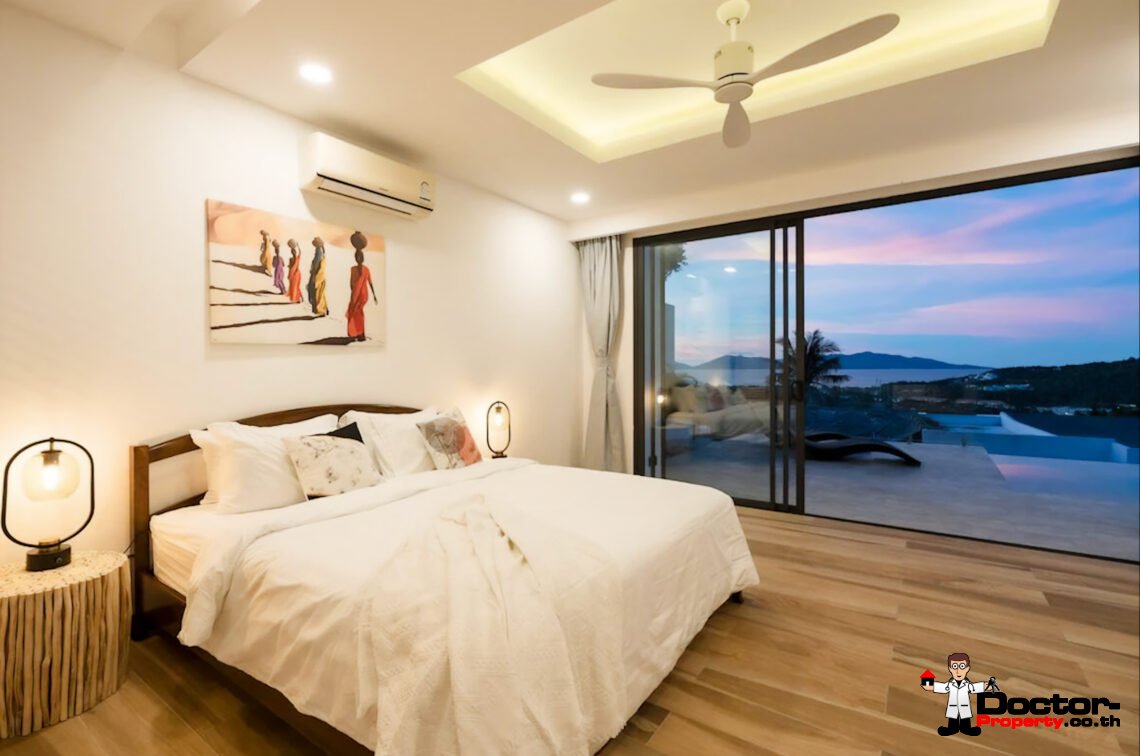Modern 4 Bedroom Pool Villa with Sea View in Bo Phut, Koh Samui – For Sale