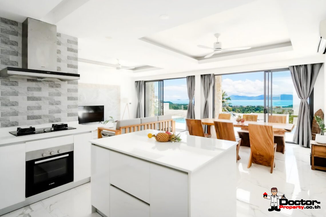 Modern 4 Bedroom Pool Villa with Sea View in Bo Phut, Koh Samui – For Sale