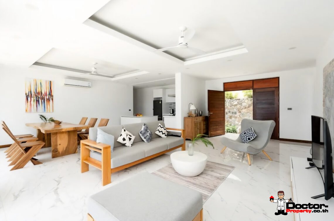 Modern 4 Bedroom Pool Villa with Sea View in Bo Phut, Koh Samui – For Sale