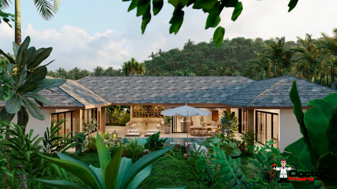 Modern Tropical 3-4 Bedroom Pool Villa in Lamai, Koh Samui – For Sale