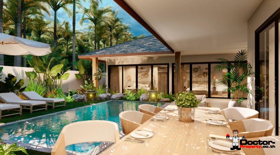 Modern Tropical 3-4 Bedroom Pool Villa in Lamai, Koh Samui – For Sale