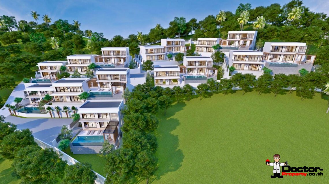 Luxury 2-4 Bedroom Private Pool Villa with Sea View and Sunset View in Bang Makham, Koh Samui – For Sale