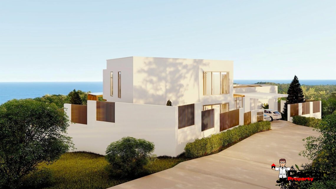 Luxury 2-4 Bedroom Private Pool Villa with Sea View and Sunset View in Bang Makham, Koh Samui – For Sale