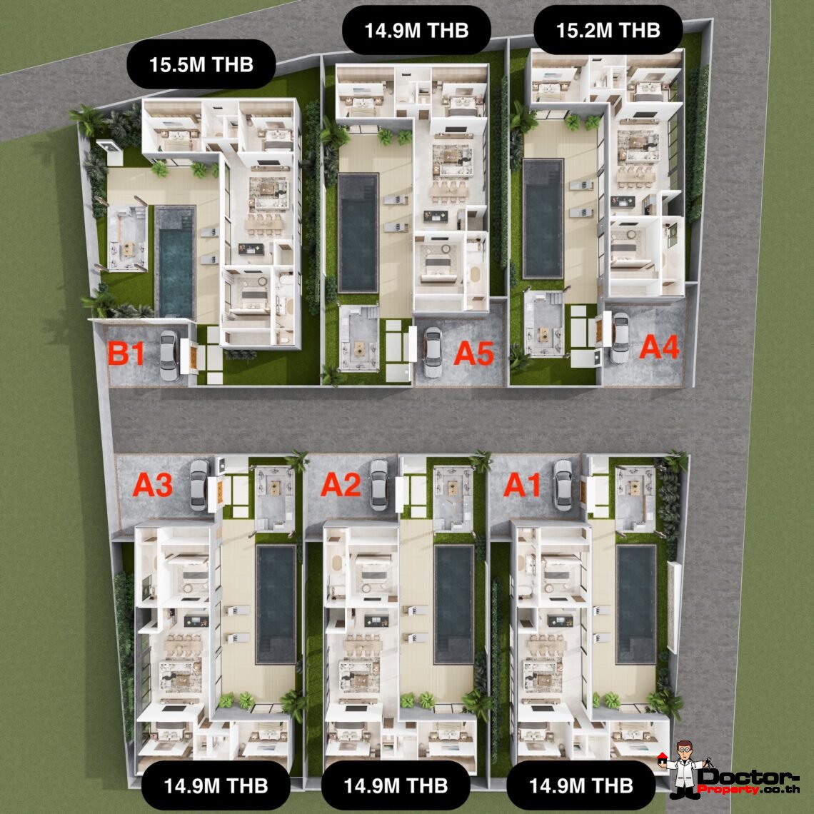 Tropical Tranquility 3 Bedroom Pool Villa in Mae Nam, Koh Samui – For Sale