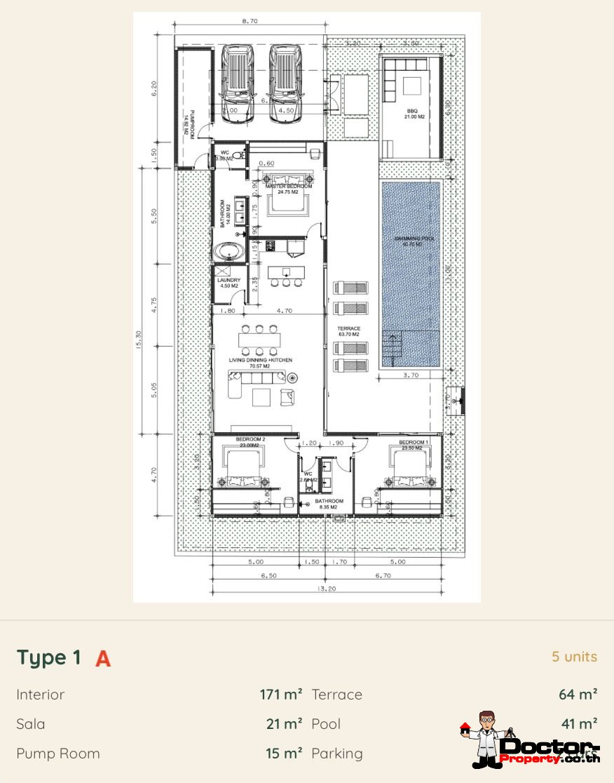 Tropical Tranquility 3 Bedroom Pool Villa in Mae Nam, Koh Samui – For Sale