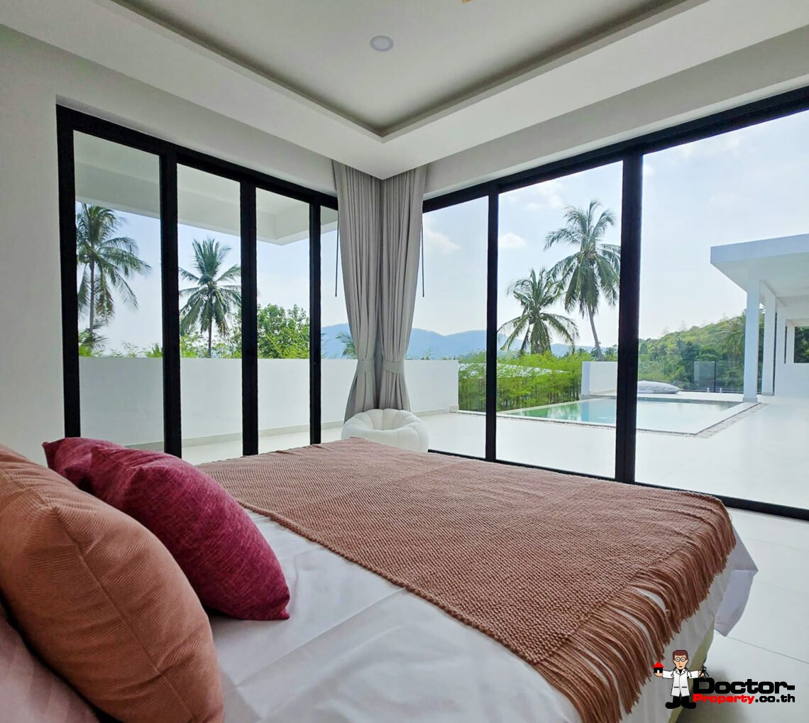 New 4 Bedroom Private Pool Villa with Mountain View in Na Mueang, Koh Samui – For Sale