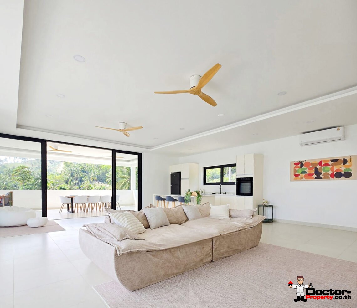 New 4 Bedroom Private Pool Villa with Mountain View in Na Mueang, Koh Samui – For Sale