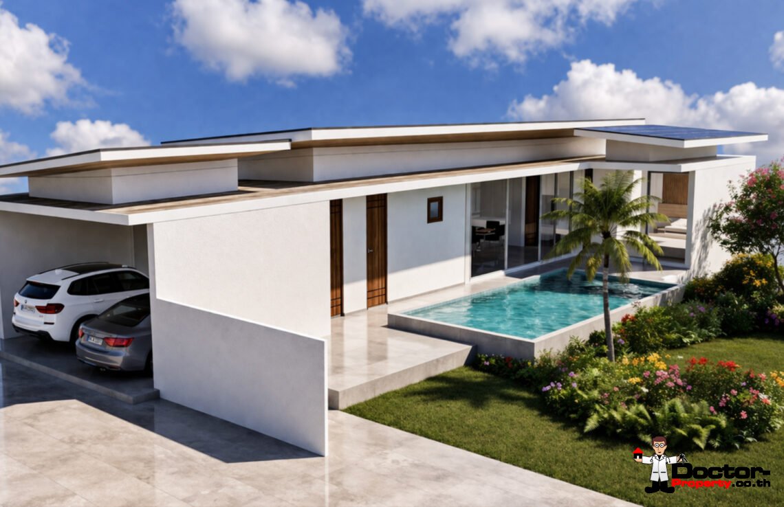 Tropical 3 Bedroom Garden Pool Villa in Mae Nam, Koh Samui – For Sale