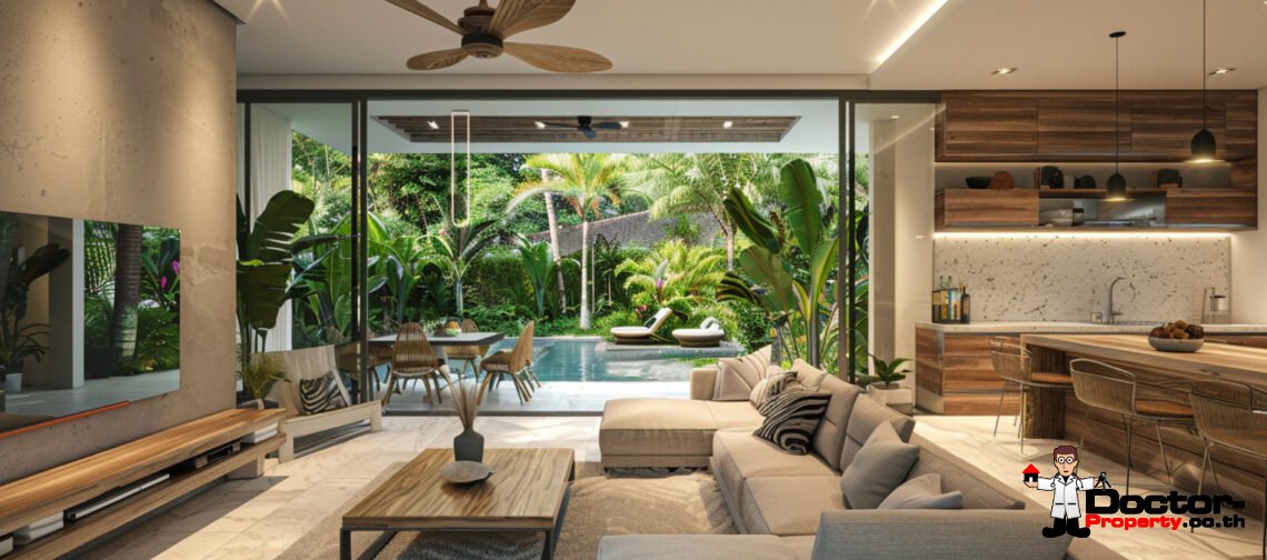 Tropical 3 Bedroom Garden Pool Villa in Mae Nam, Koh Samui – For Sale