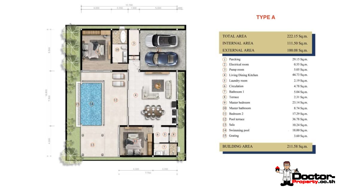 Modern 2 Bedroom Private Pool Villa in Lamai, Koh Samui – For Sale
