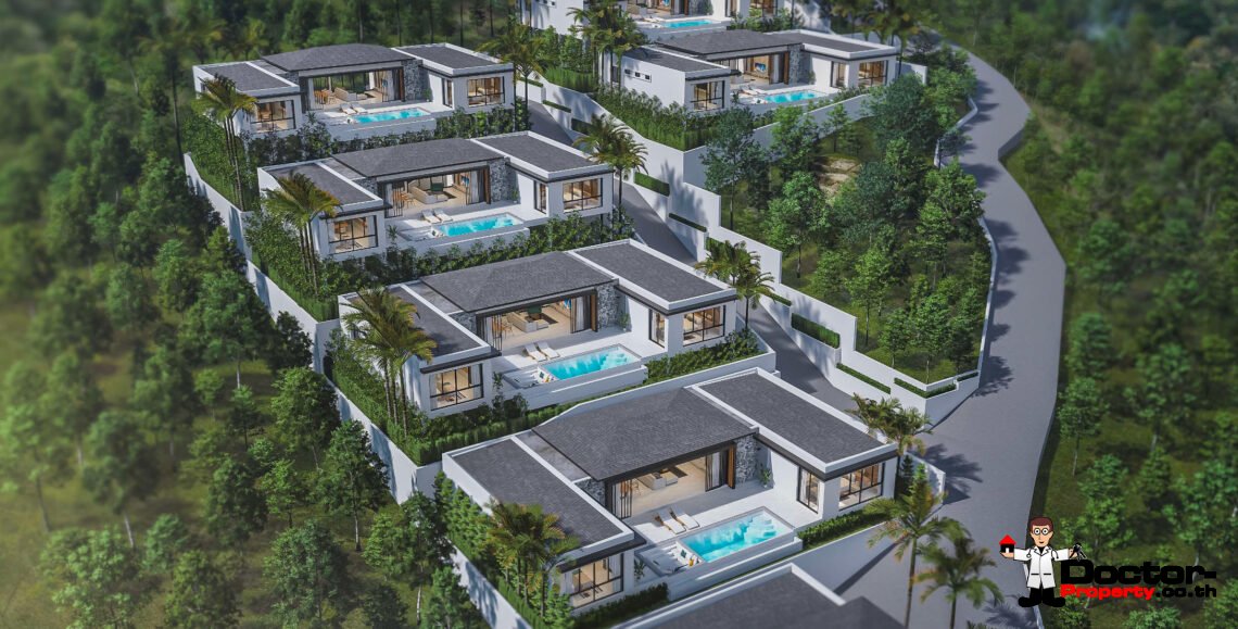 Modern 3 Bedroom Pool Villa with Sea View in Lamai, Koh Samui – For Sale