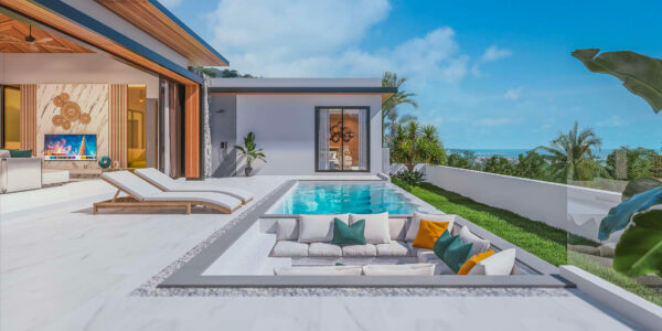 Modern 3 Bedroom Pool Villa with Sea View in Lamai, Koh Samui – For Sale