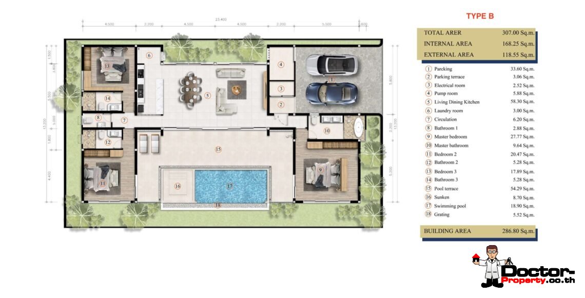Modern 3 Bedroom Pool Villa with Sea View in Lamai, Koh Samui – For Sale