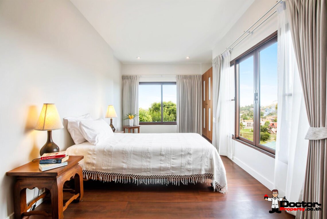 4 Bedroom Pool Villa with Sea View in Choeng Mon, Koh Samui – For Sale