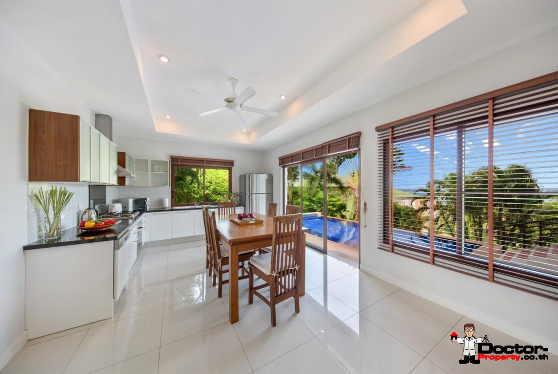 4 Bedroom Pool Villa with Sea View in Choeng Mon, Koh Samui – For Sale