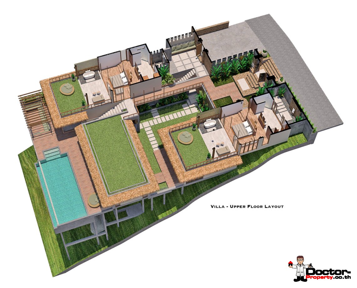 4 Bedroom Pool Villa with Sea View in Chaweng Noi, Koh Samui – For Sale