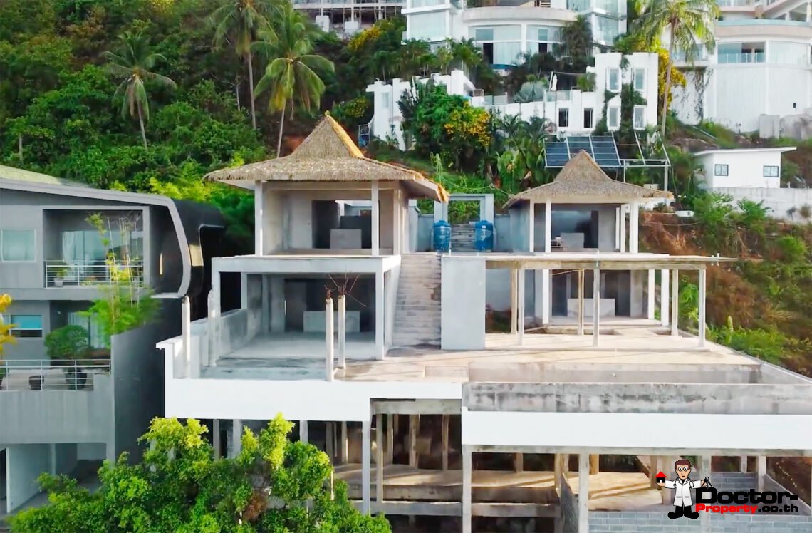 4 Bedroom Pool Villa with Sea View in Chaweng Noi, Koh Samui – For Sale