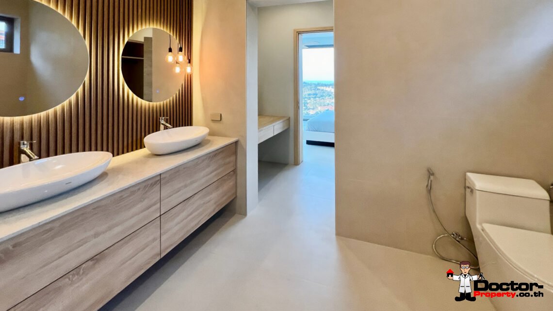 New 3 Bedroom Pool Villa with Sea View in Plai Laem, Koh Samui – For Sale