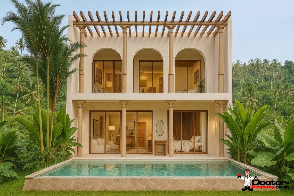 Modern 3 Bedroom Boho Pool Villa in Bang Por, Koh Samui – For Sale
