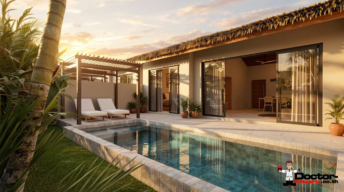 1 and 3 Bedroom Pool Villa with Bali Style in Lamai, Koh Samui – For Sale