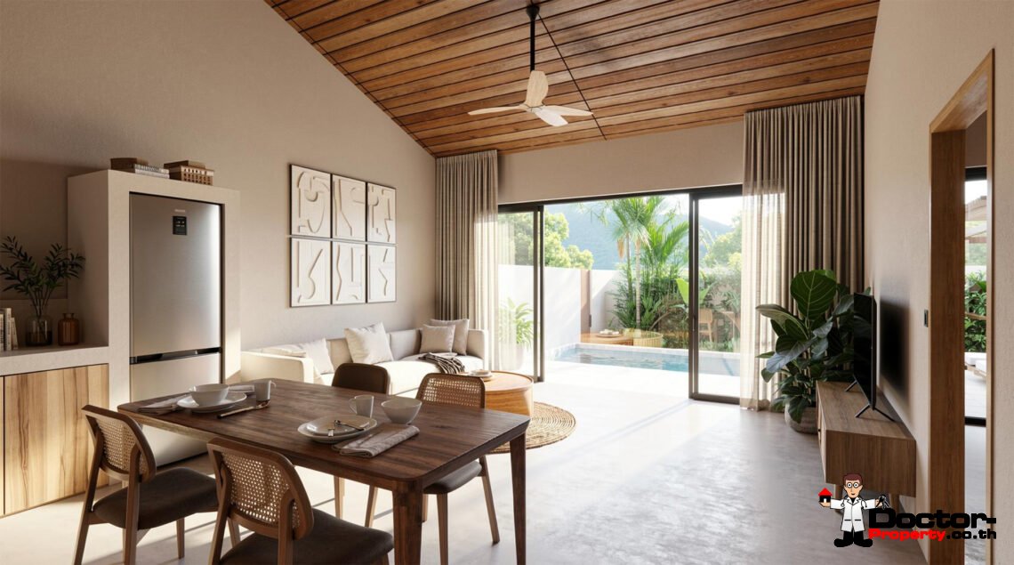 1 and 3 Bedroom Pool Villa with Bali Style in Lamai, Koh Samui – For Sale