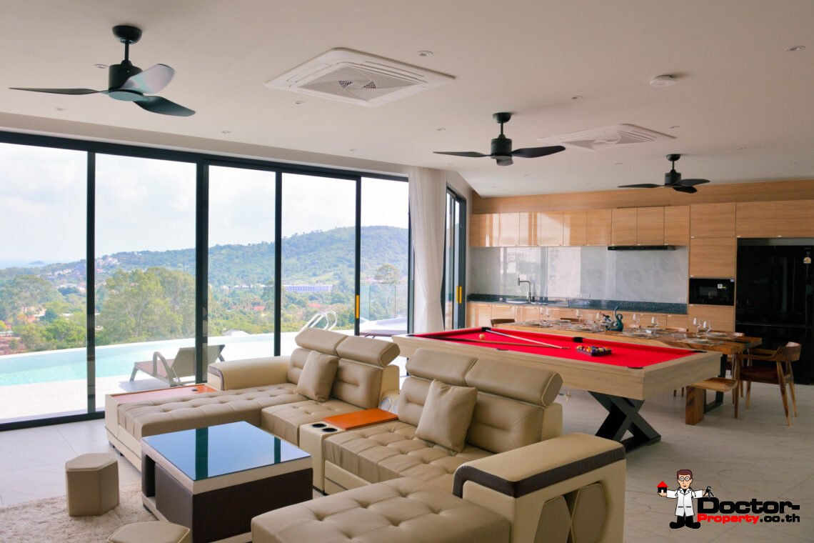 Luxurious 5 Bedroom Pool Villa with Sea View in Bo Phut, Koh Samui – For Sale