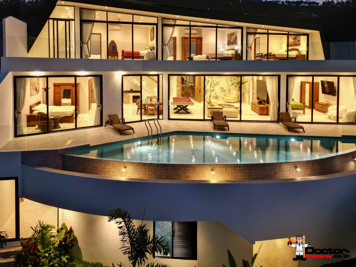 Luxurious 5 Bedroom Pool Villa with Sea View in Bo Phut, Koh Samui – For Sale