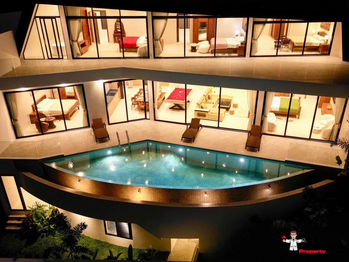 Luxurious 5 Bedroom Pool Villa with Sea View in Bo Phut, Koh Samui – For Sale