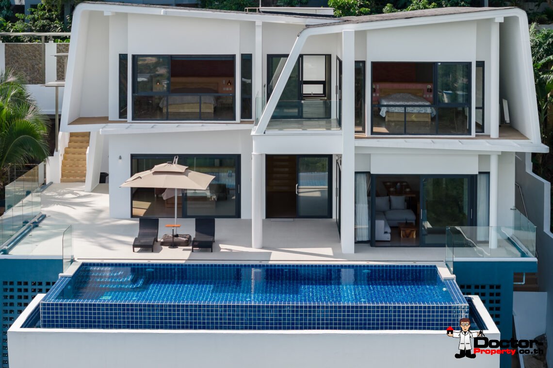 Spacious 3 Bedroom Private Pool Villa with Sea View in Leam Set, Koh Samui – For Sale