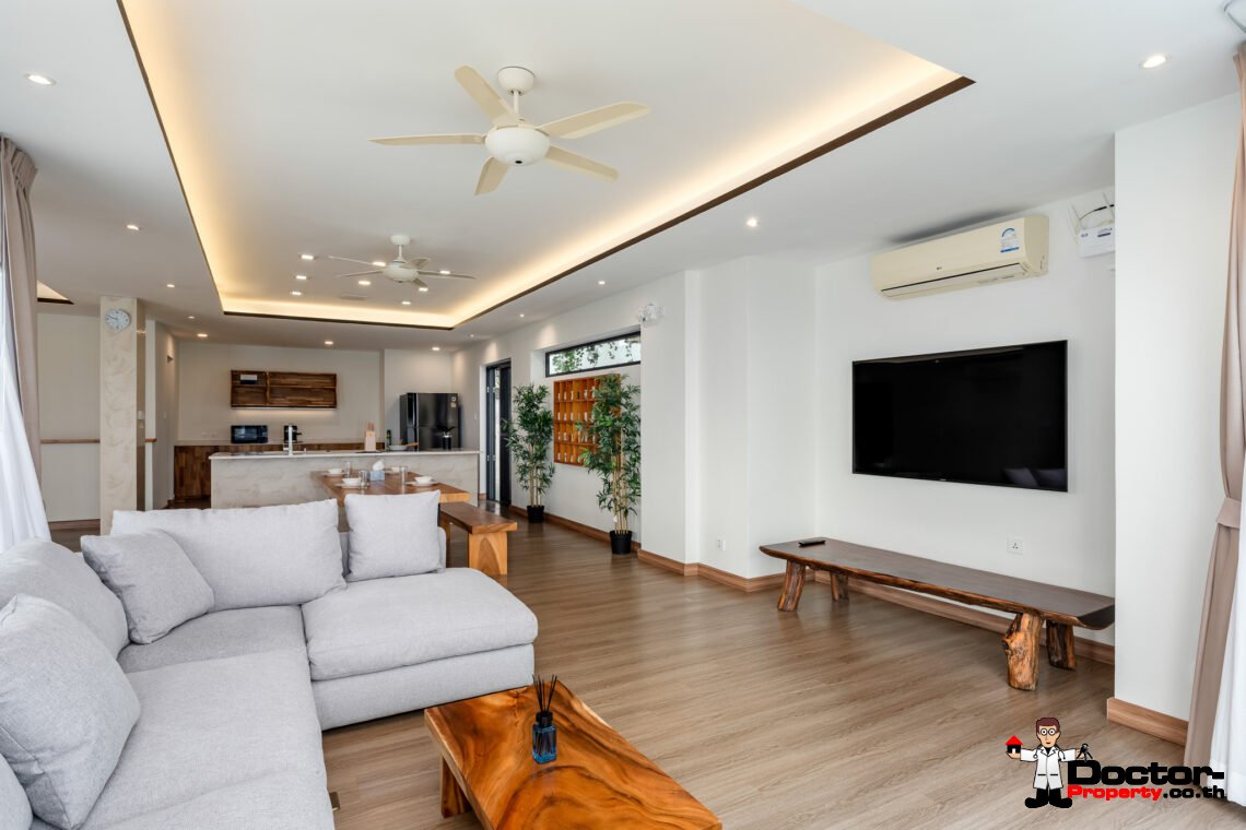 Spacious 3 Bedroom Private Pool Villa with Sea View in Leam Set, Koh Samui – For Sale