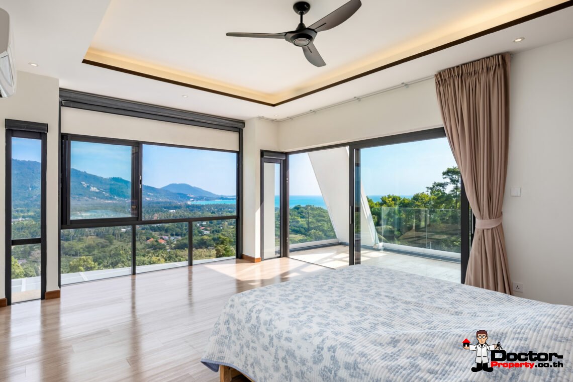 Spacious 3 Bedroom Private Pool Villa with Sea View in Leam Set, Koh Samui – For Sale