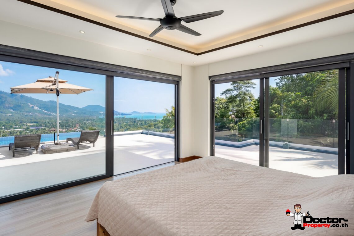 Spacious 3 Bedroom Private Pool Villa with Sea View in Leam Set, Koh Samui – For Sale