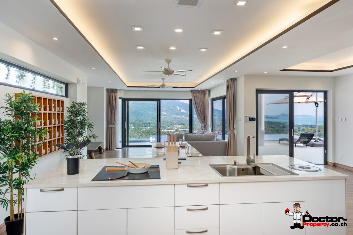 Spacious 3 Bedroom Private Pool Villa with Sea View in Leam Set, Koh Samui – For Sale
