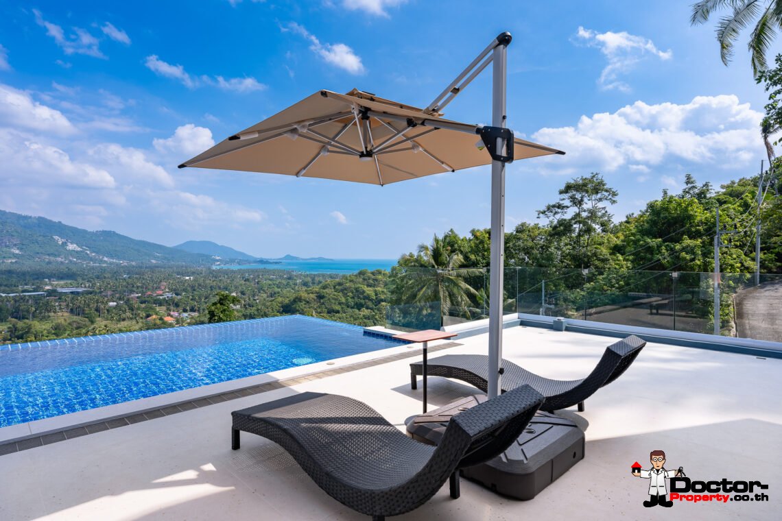 Spacious 3 Bedroom Private Pool Villa with Sea View in Leam Set, Koh Samui – For Sale