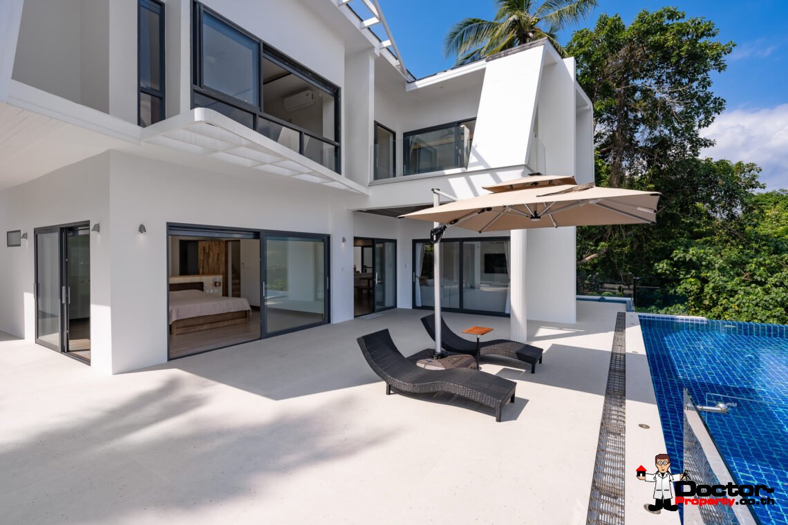 Spacious 3 Bedroom Private Pool Villa with Sea View in Leam Set, Koh Samui – For Sale
