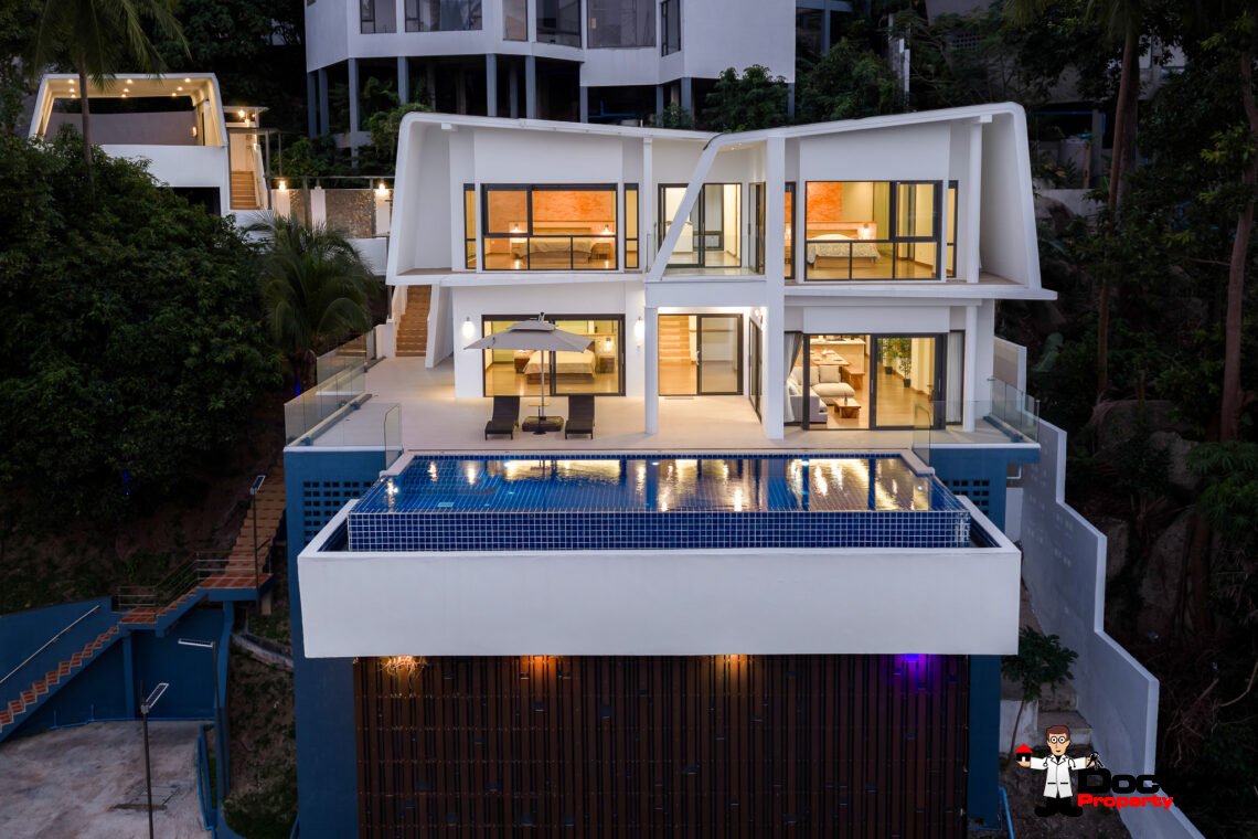 Spacious 3 Bedroom Private Pool Villa with Sea View in Leam Set, Koh Samui – For Sale