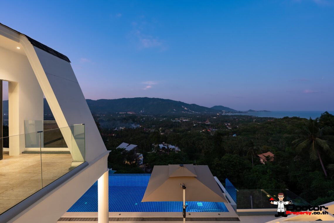 Spacious 3 Bedroom Private Pool Villa with Sea View in Leam Set, Koh Samui – For Sale