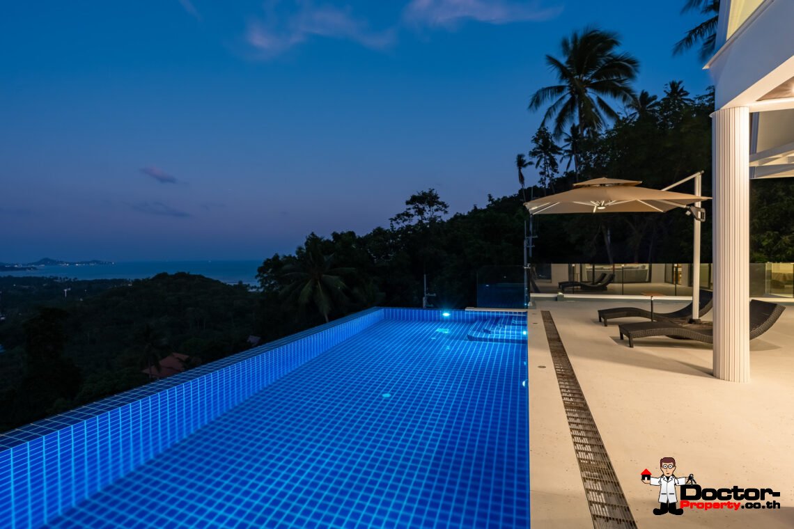 Spacious 3 Bedroom Private Pool Villa with Sea View in Leam Set, Koh Samui – For Sale
