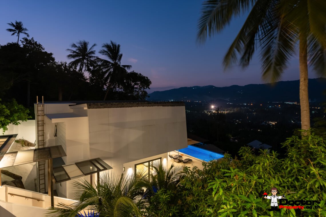 Spacious 3 Bedroom Private Pool Villa with Sea View in Leam Set, Koh Samui – For Sale