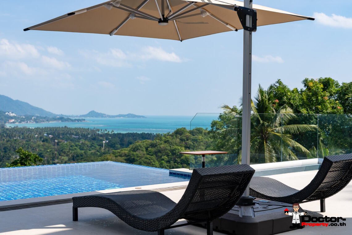 Spacious 3 Bedroom Private Pool Villa with Sea View in Leam Set, Koh Samui – For Sale