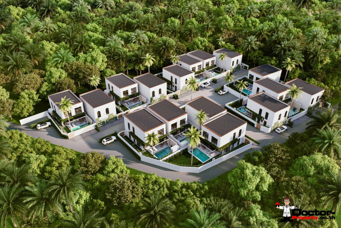 Modern 4 Bedroom – 2 Storey Pool Villa in Bang Rak, Koh Samui – For Sale